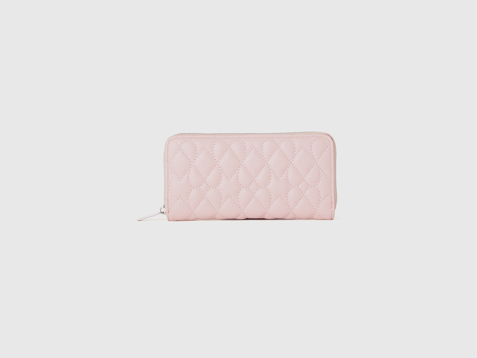Portafoglio cuore in tessuto spalmato da donna rosa tenue | Benetton Outlet