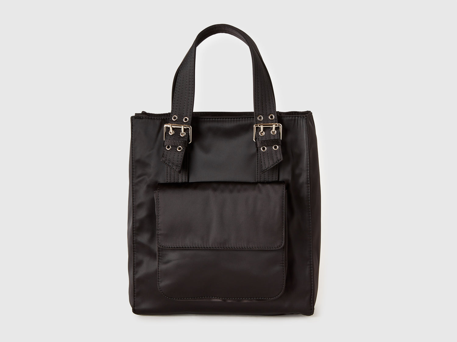 Shopping bag con tasche da donna nero | Benetton Outlet