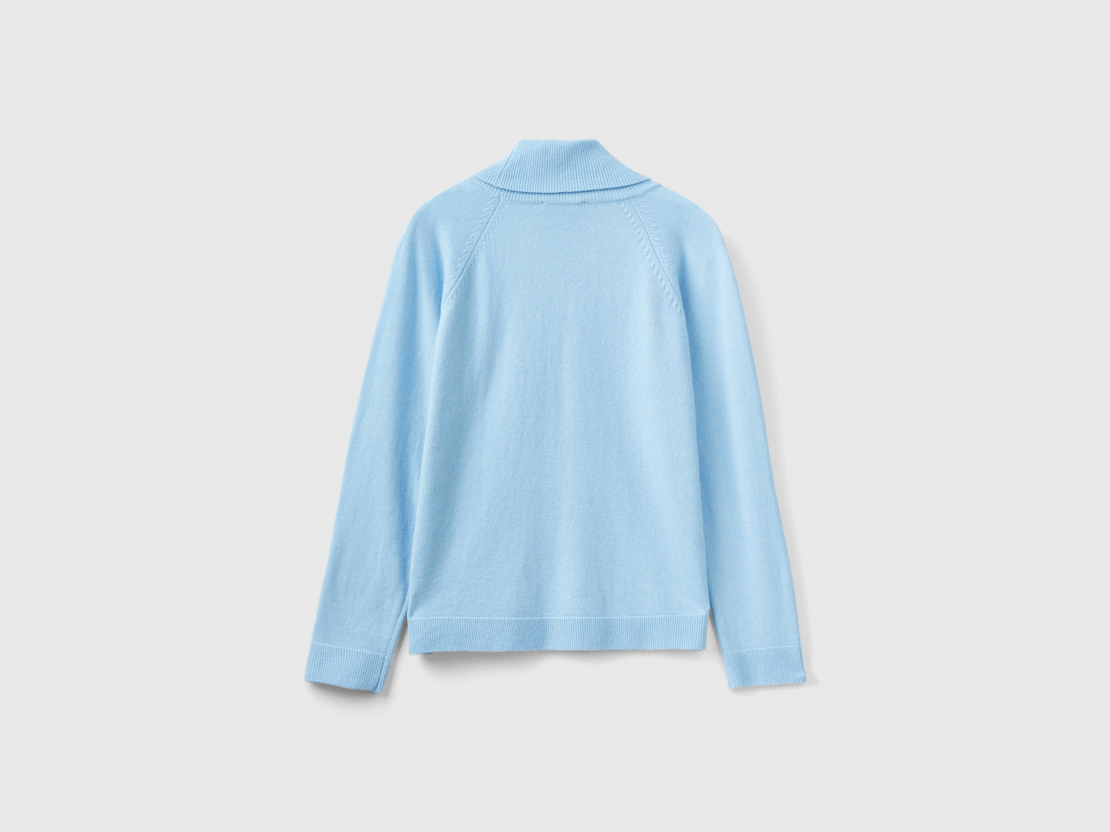Maglione dolcevita in misto lana e cashmere da donna azzurro 5 | Benetton Outlet