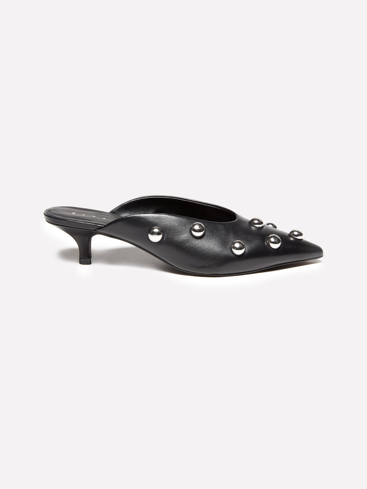 Mules 100% pelle con cabochon