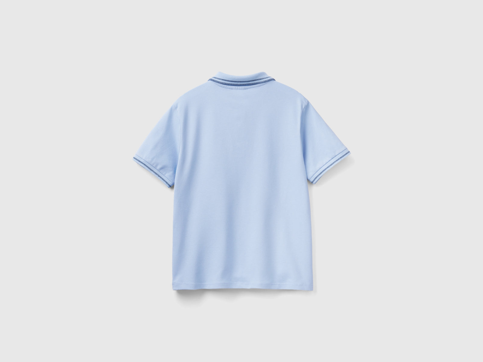 Polo in cotone bio stretch da donna celeste 2 | Benetton Outlet