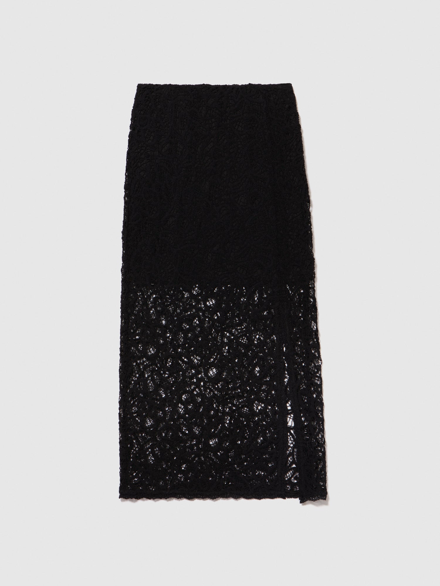 Gonna midi in crochet da donna nero | Sisley Outlet