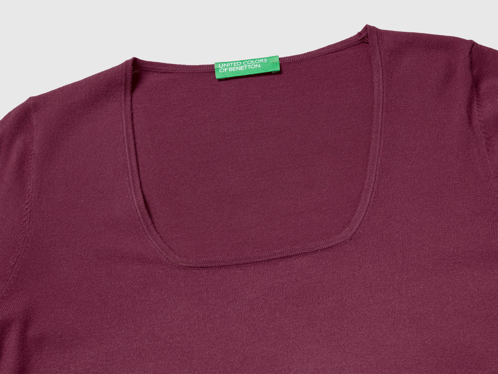 Maglia con scollo quadrato da donna prugna 3 | Benetton Outlet