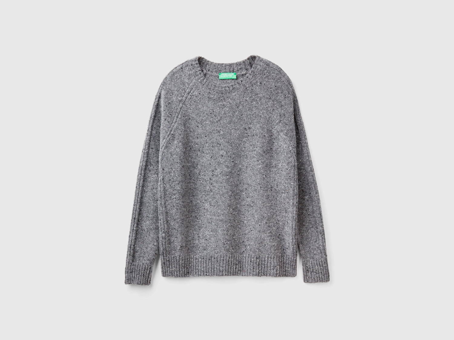 Maglia girocollo in misto lana da uomo grigio | Benetton Outlet