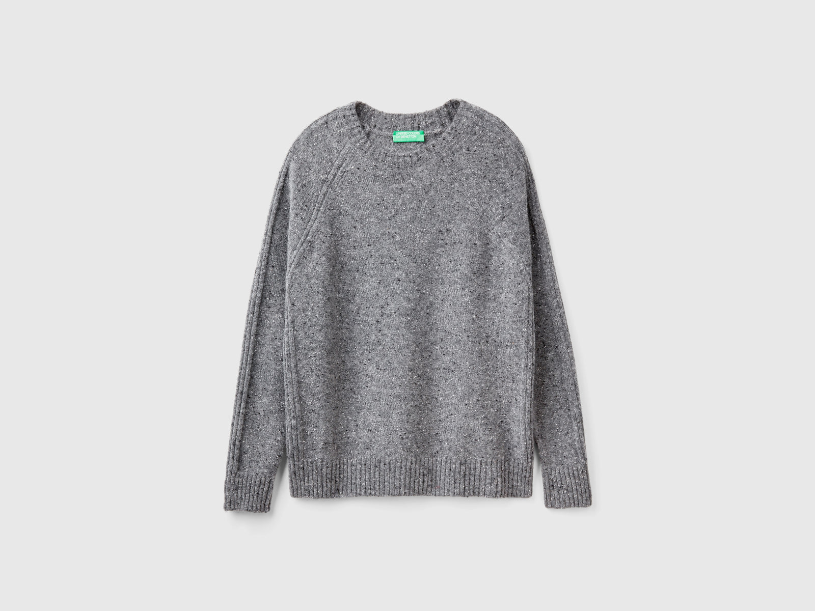 Maglia girocollo in misto lana da uomo grigio | Benetton Outlet
