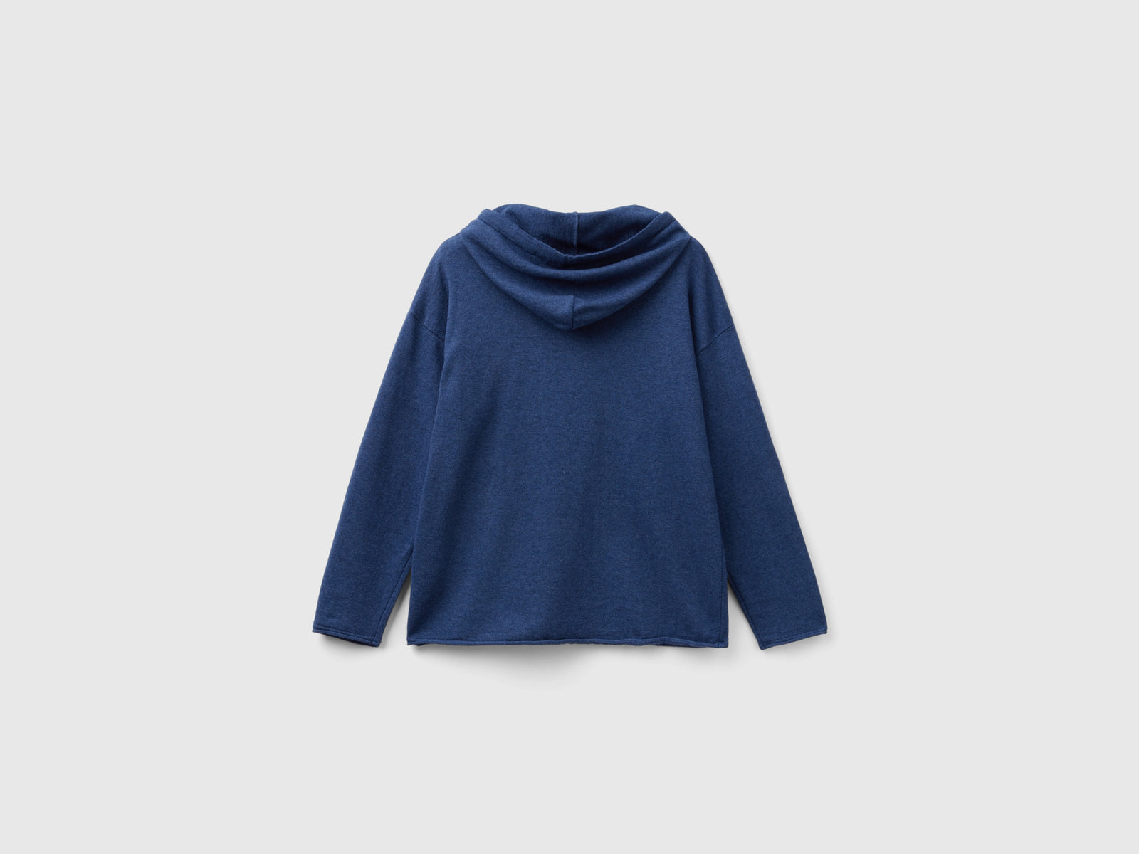 Maglia blu misto cashmere con cappuccio da donna avio 2 | Benetton Outlet