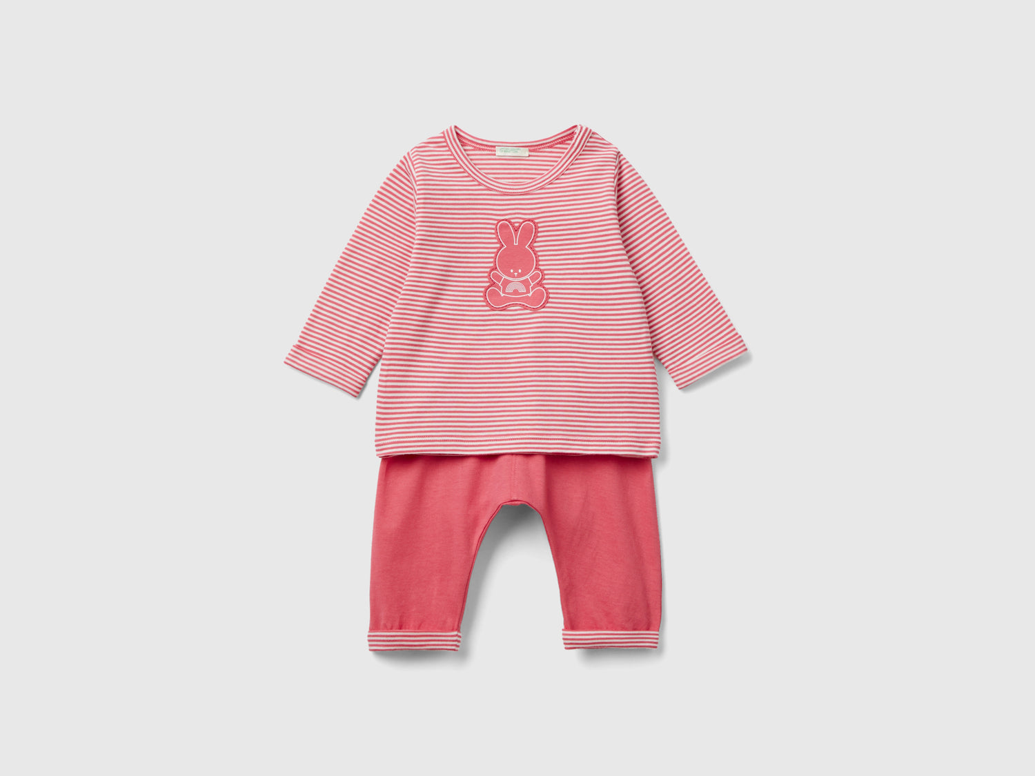 Completo 100% cotone biologico da neonato rosa | Benetton Outlet