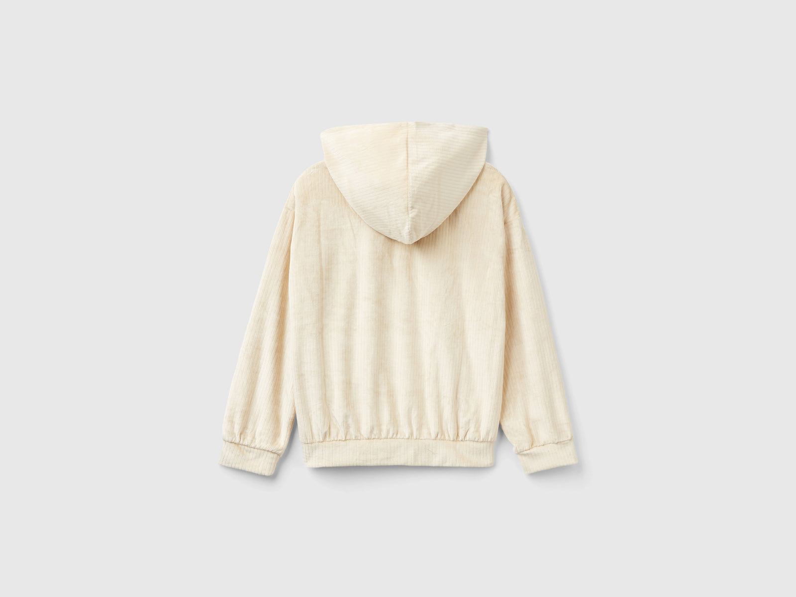 Chenille hoodie da bambina bianco panna 2 | Benetton Outlet