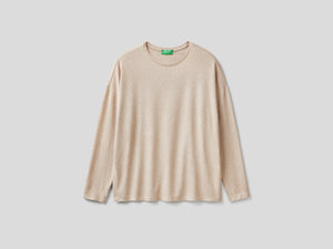 T-shirt manica lunga in viscosa stretch