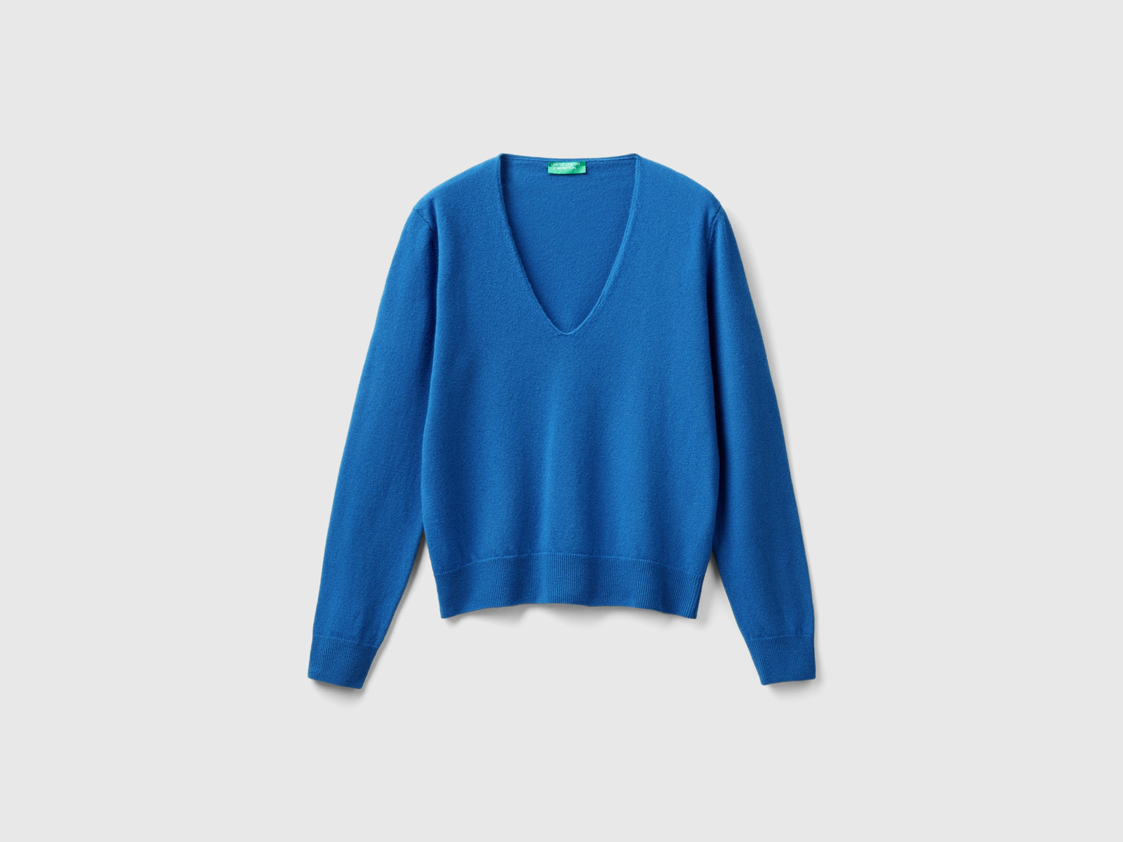 Pure Merino Wool V-Neck Sweater da donna avio | Benetton Outlet