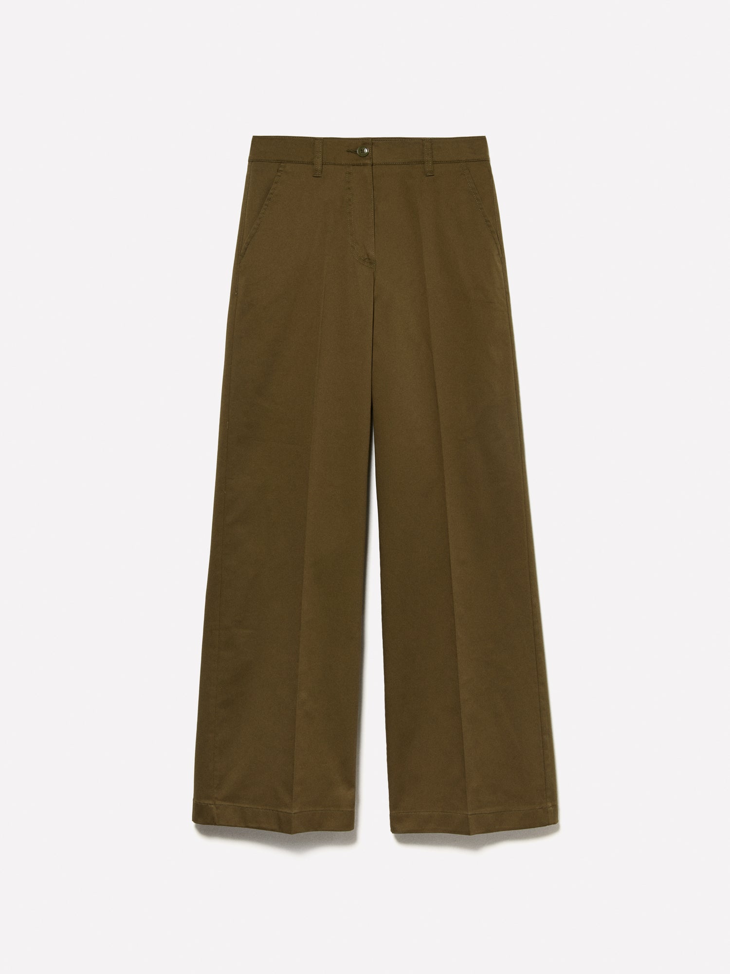 Pantaloni verde militare wide leg da donna verde scuro | Sisley Outlet