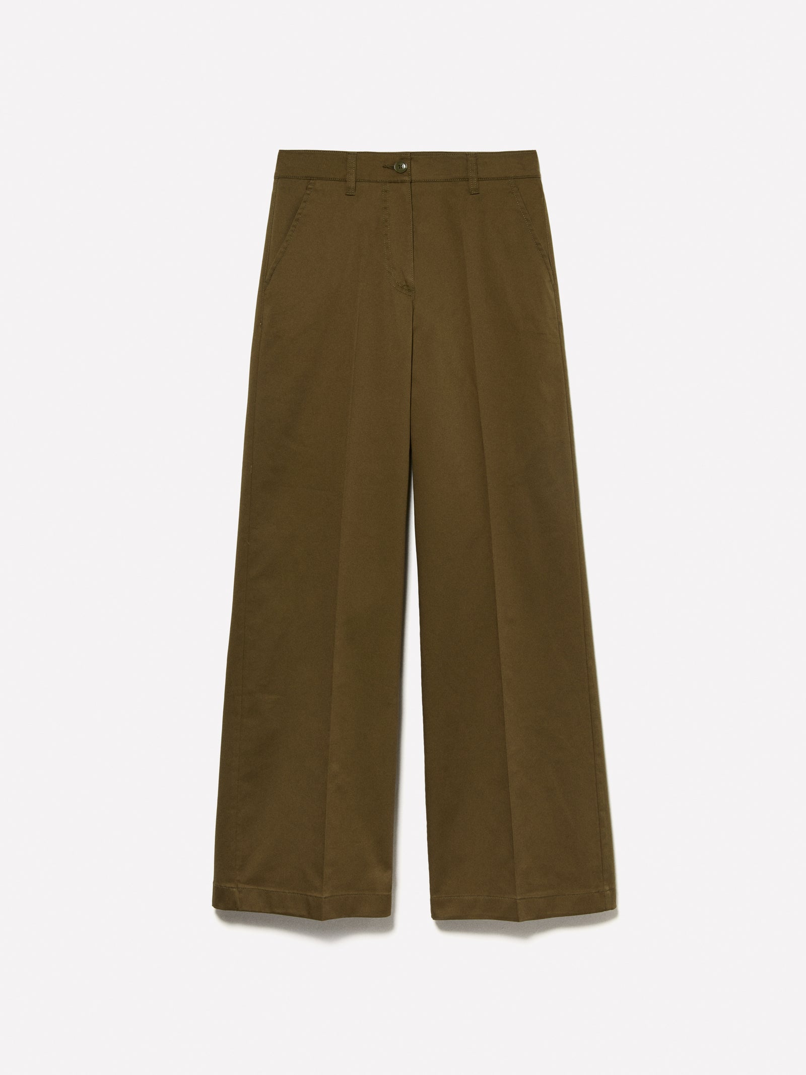 Pantaloni verde militare wide leg da donna verde scuro | Sisley Outlet