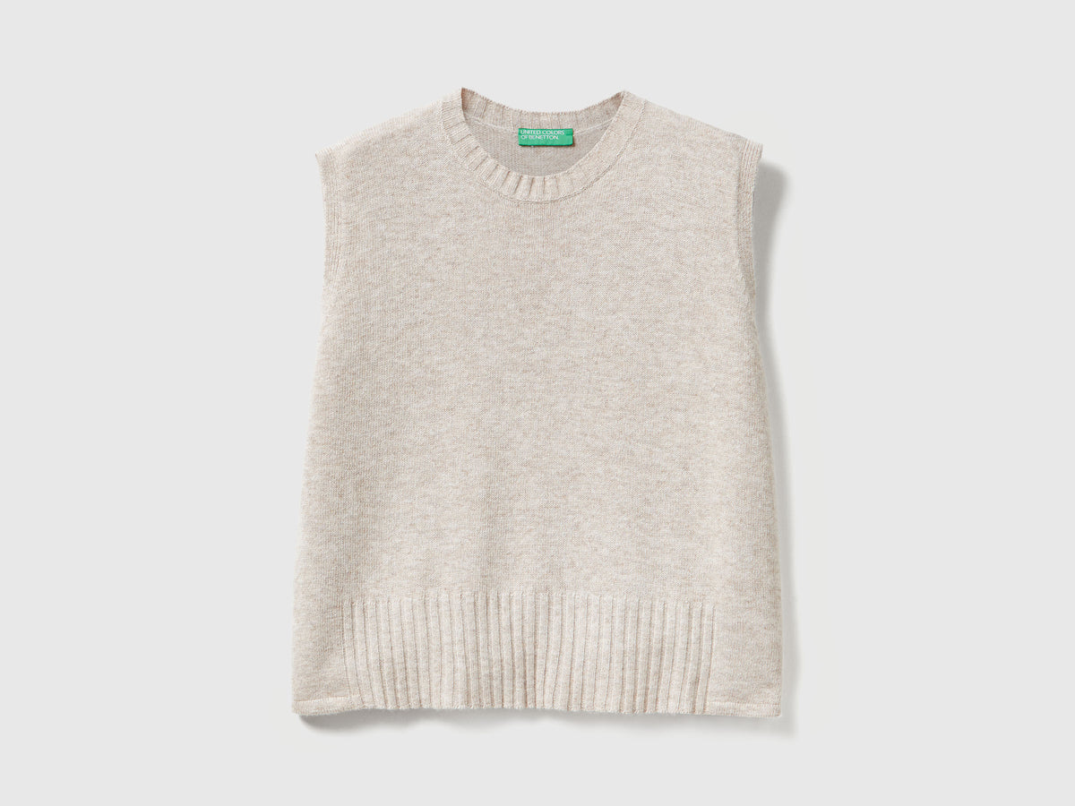 Gilet in misto lana e viscosa
