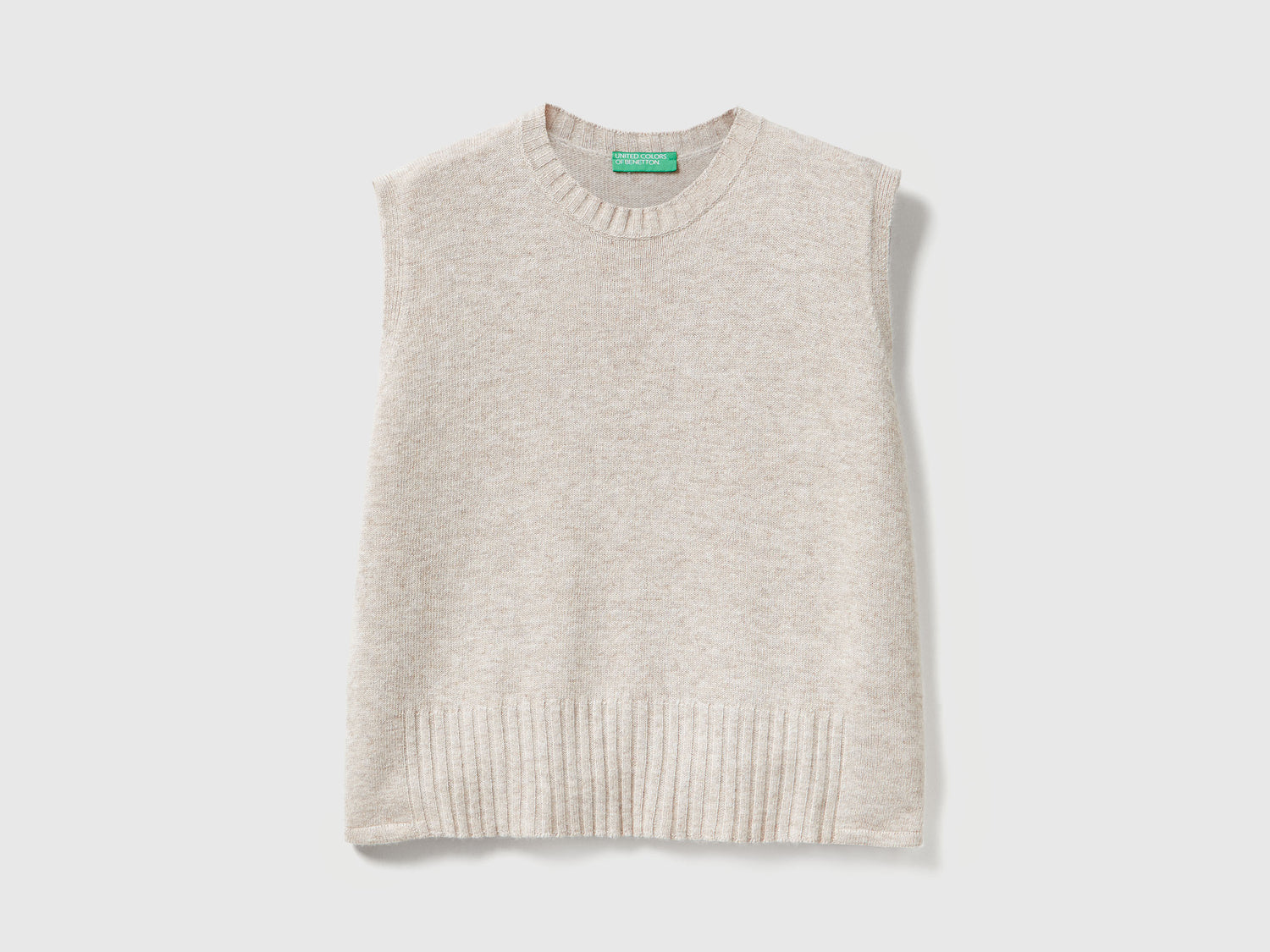 Gilet in misto lana e viscosa da donna beige | Benetton Outlet