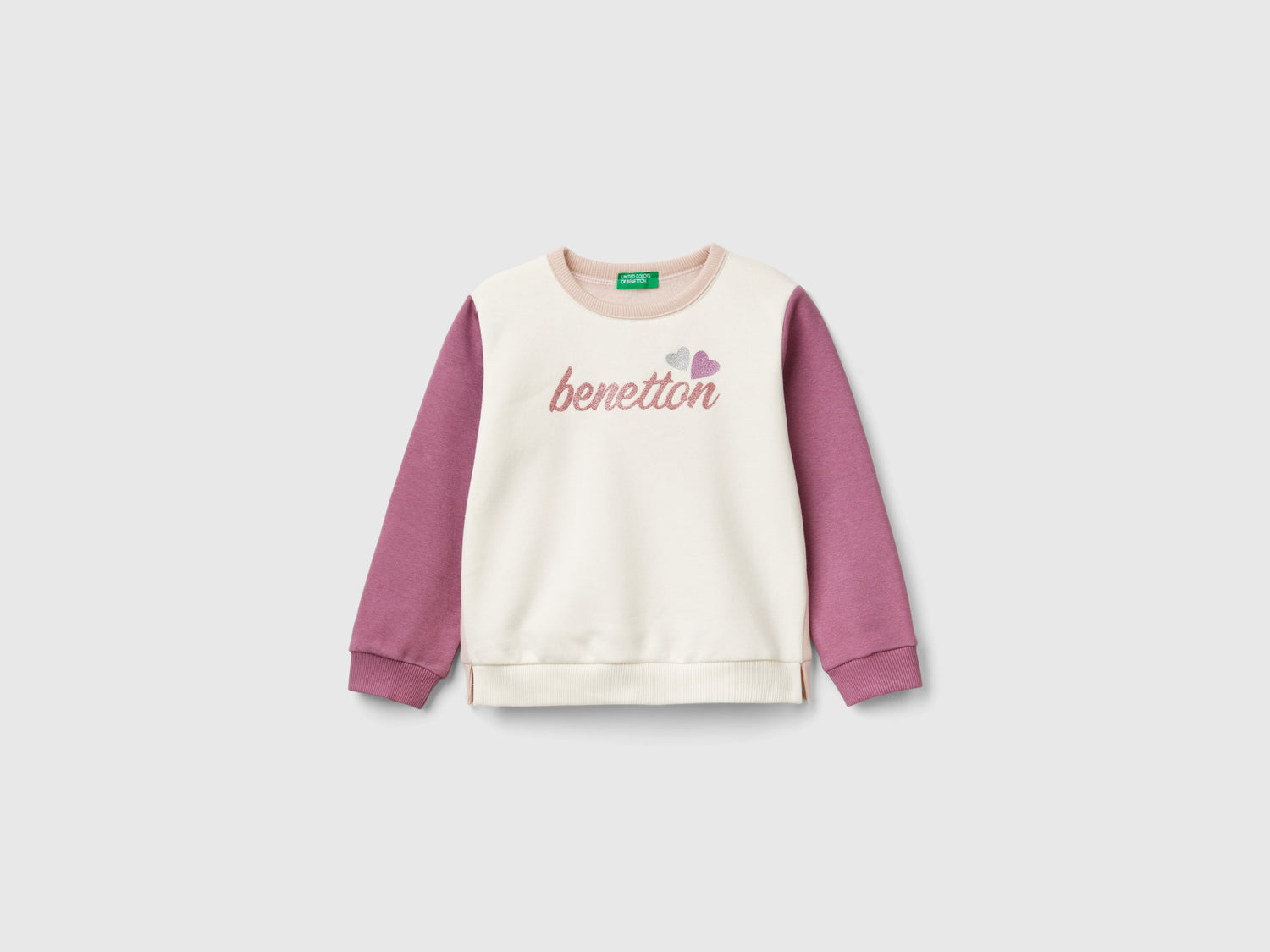 Felpa chiusa con stampa glitter da bimba multi-color | Benetton Outlet