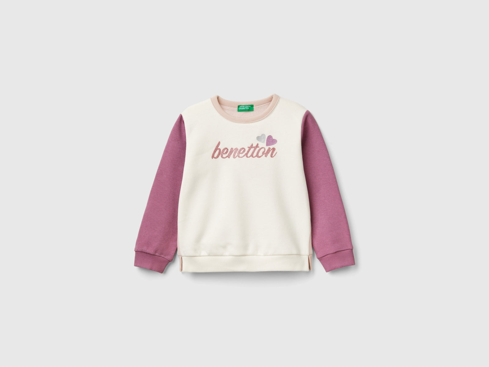 Felpa chiusa con stampa glitter da bimba multi-color | Benetton Outlet