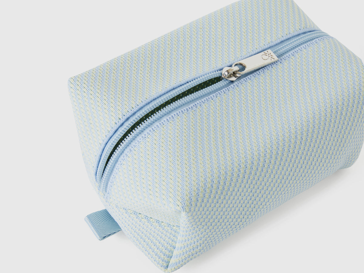 Beauty case jacquard giallo e azzurro