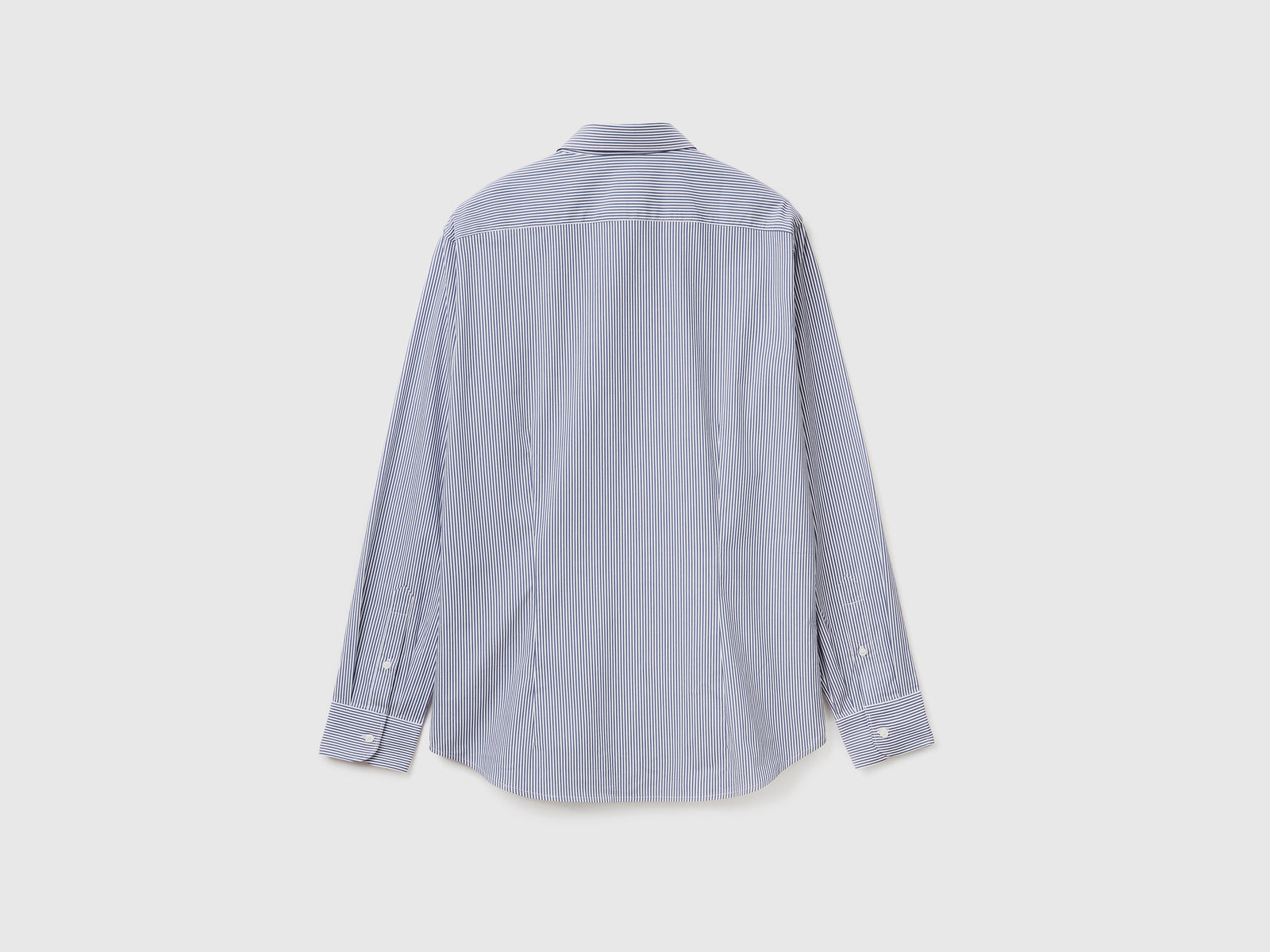 Camicia slim fit in misto cotone stretch da uomo blu 2 | Benetton Outlet