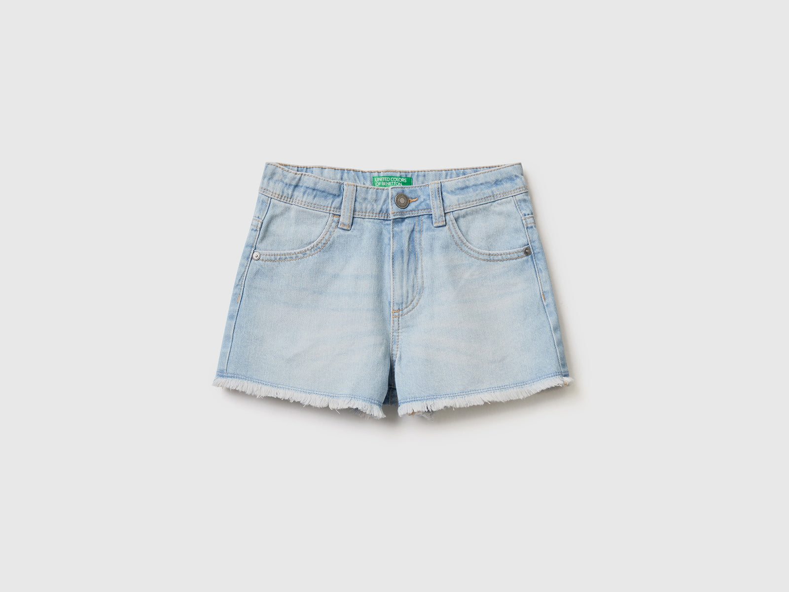 Shorts di jeans sfrangiati da bambina azzurro | Benetton Outlet