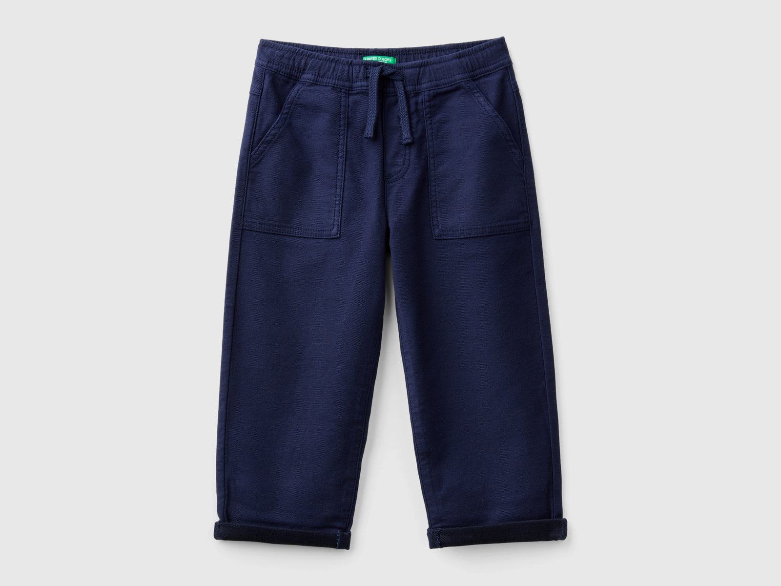 Joggers in misto cotone con coulisse da bimbo blu scuro | Benetton Outlet