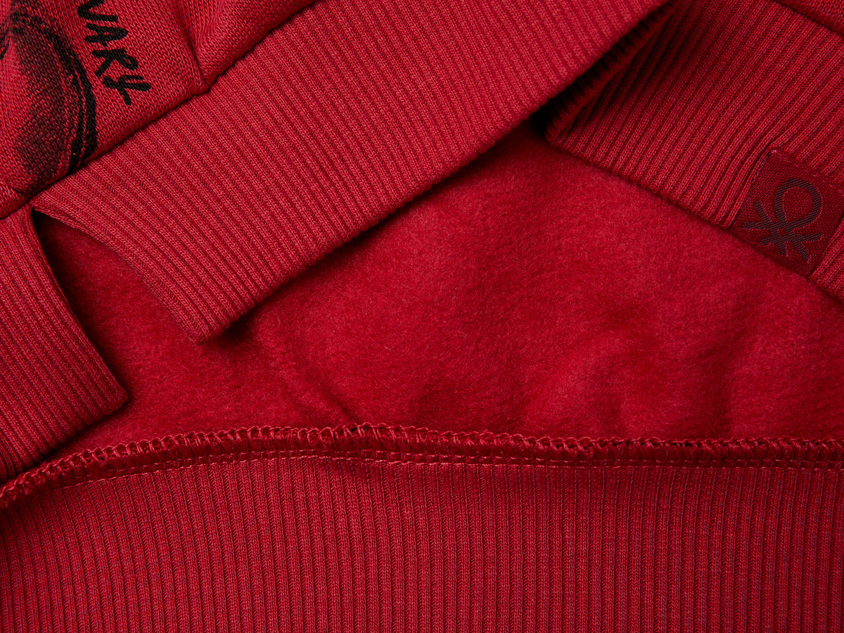 Felpa bordeaux con stampa cuori