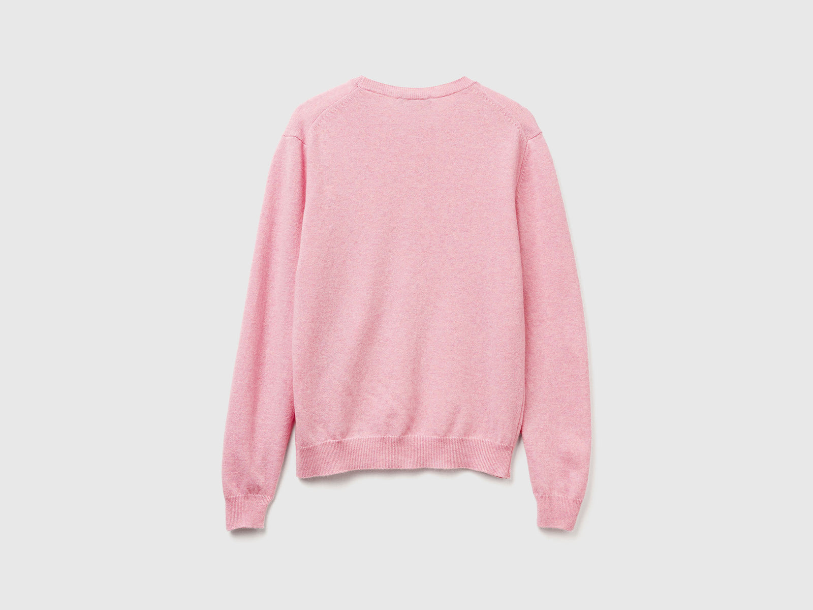 Maglia girocollo in lana Merino da donna rosa 3 | Benetton Outlet