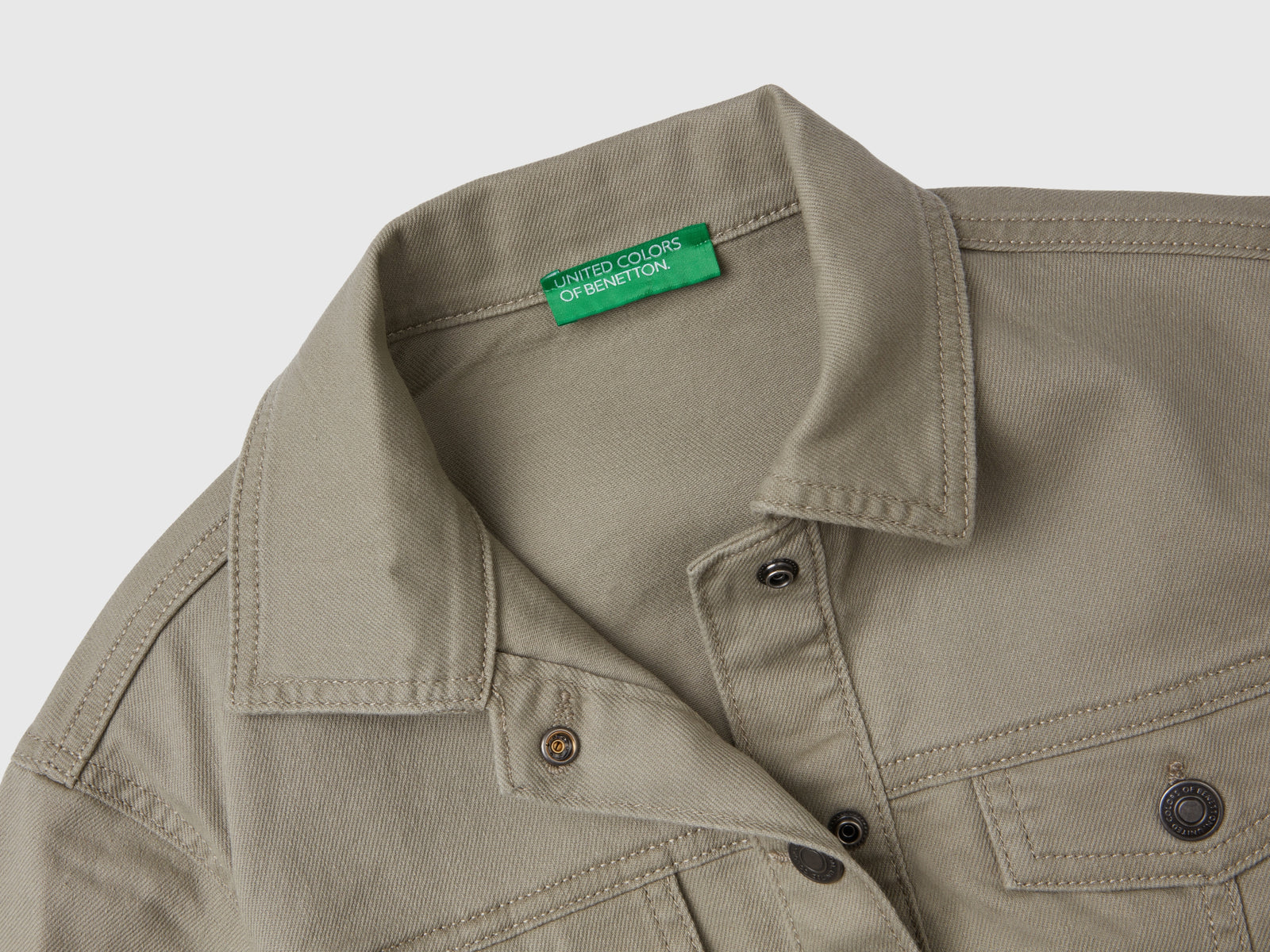 Giacca in cotone stretch colorato da bambina verde chiaro 3 | Benetton Outlet