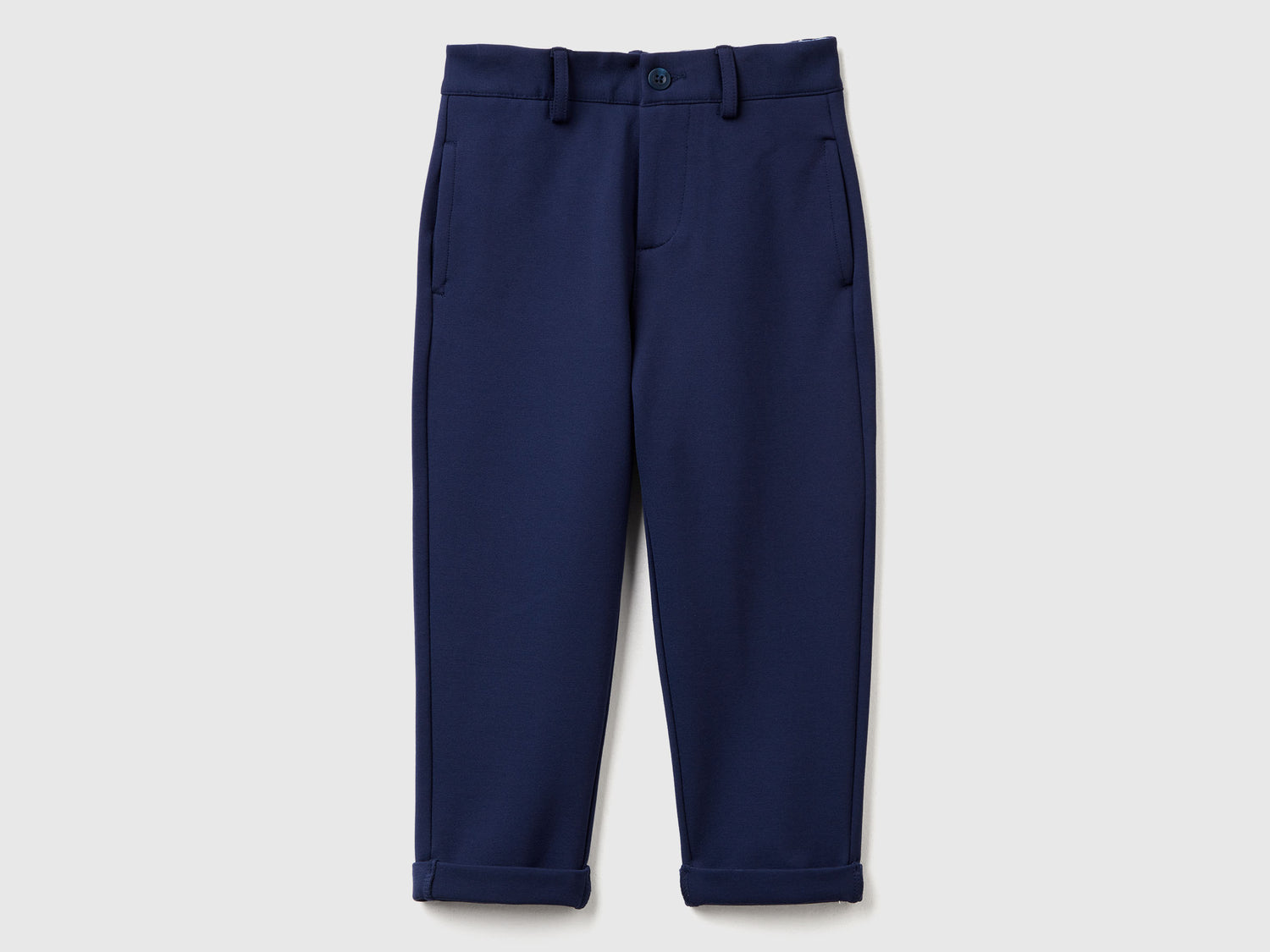 Pantaloni eleganti in misto viscosa da bimbo blu scuro | Benetton Outlet