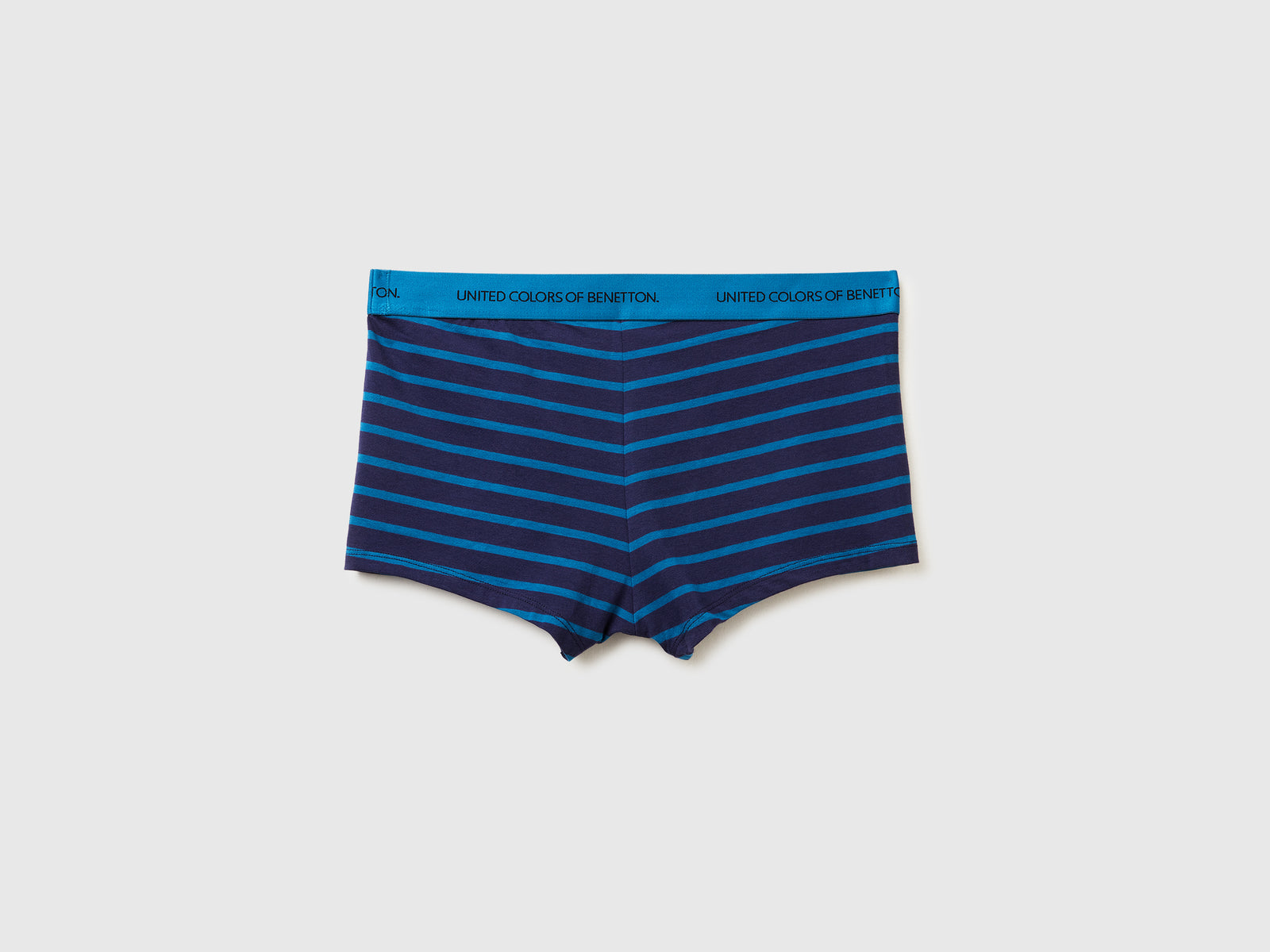 Boxer a righe in cotone stretch da uomo blu scuro 2 | Benetton Outlet