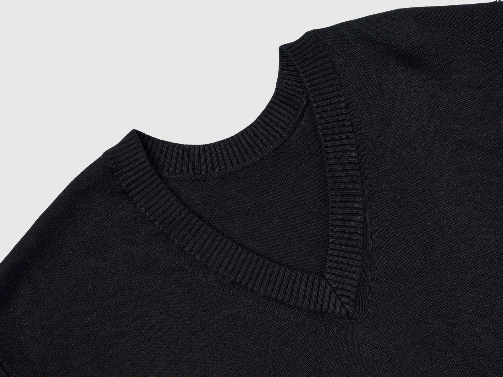 Maglia scollo a V in misto Modal da donna nero 3 | Benetton Outlet
