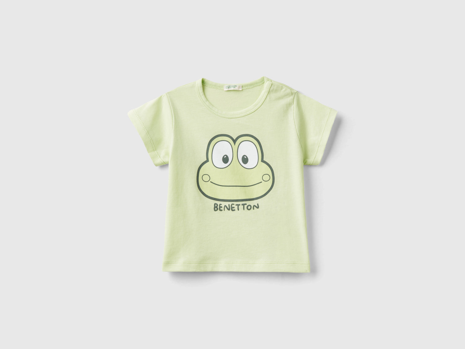 T-shirt in cotone bio con stampa da neonato lime | Benetton Outlet