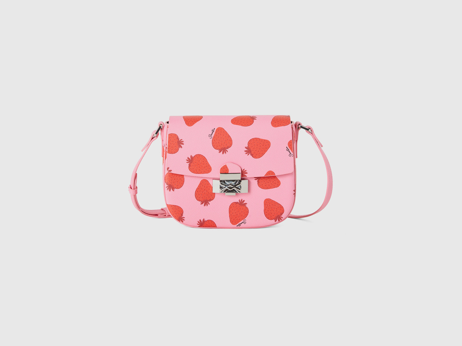 Borsa rosa con stampa fragole da donna rosa pastello | Benetton Outlet