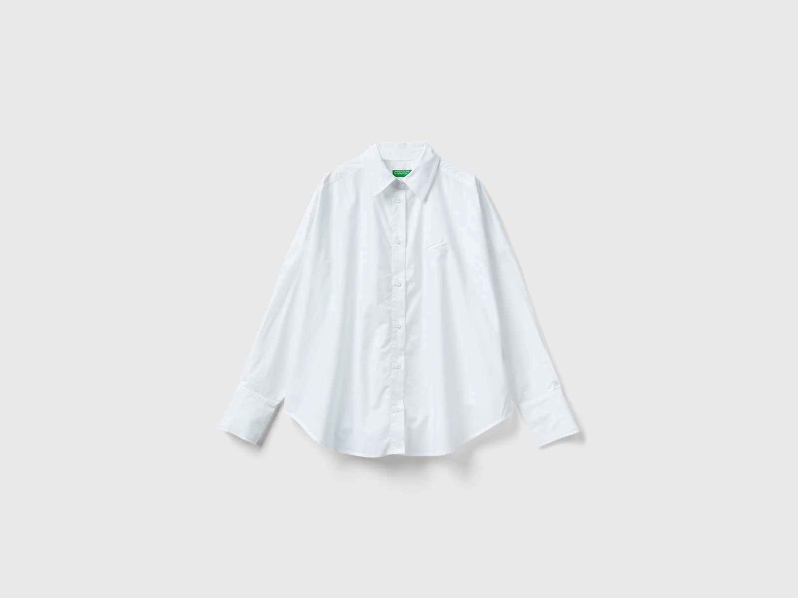 Camicia oversize 100% cotone da donna bianco | Benetton Outlet