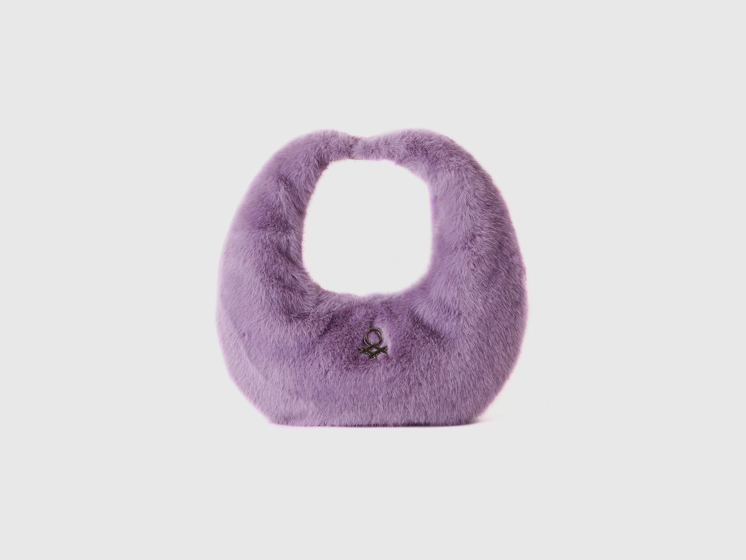 Borsa piccola a mezzaluna in pelliccia sintetica da donna lilla | Benetton Outlet