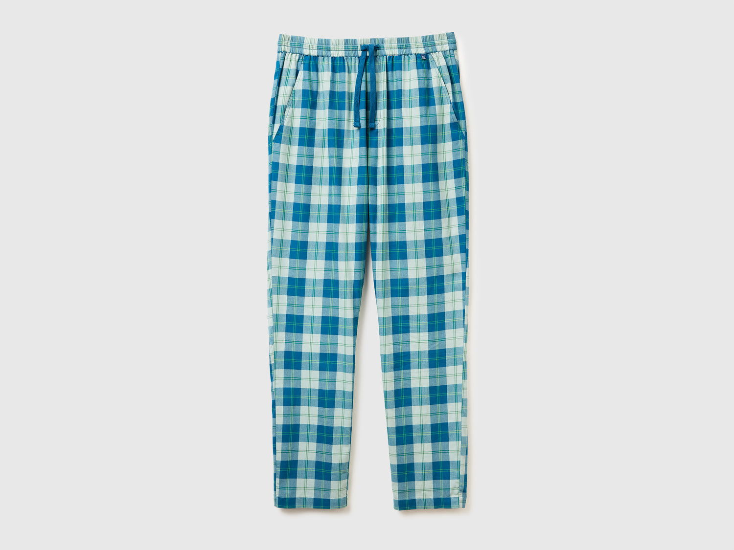 Pantaloni a quadri da uomo blu | Benetton Outlet