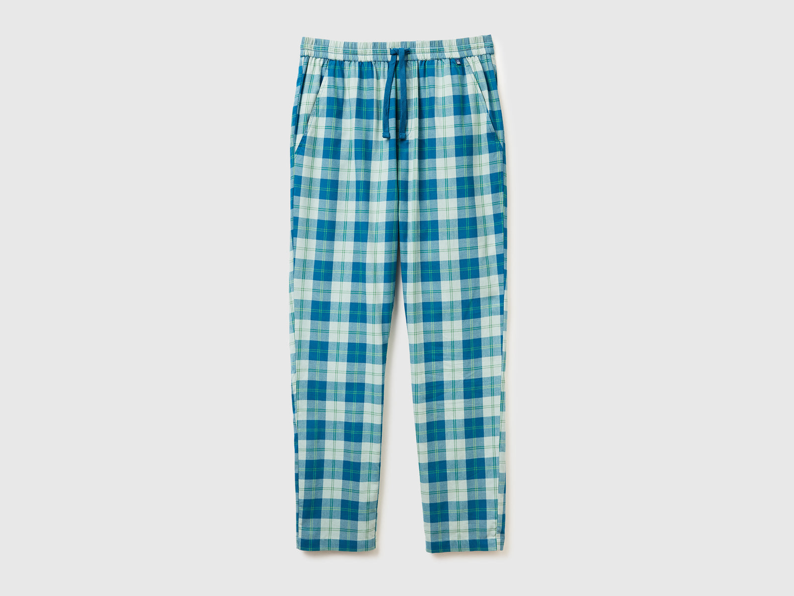 Pantaloni a quadri da uomo blu | Benetton Outlet