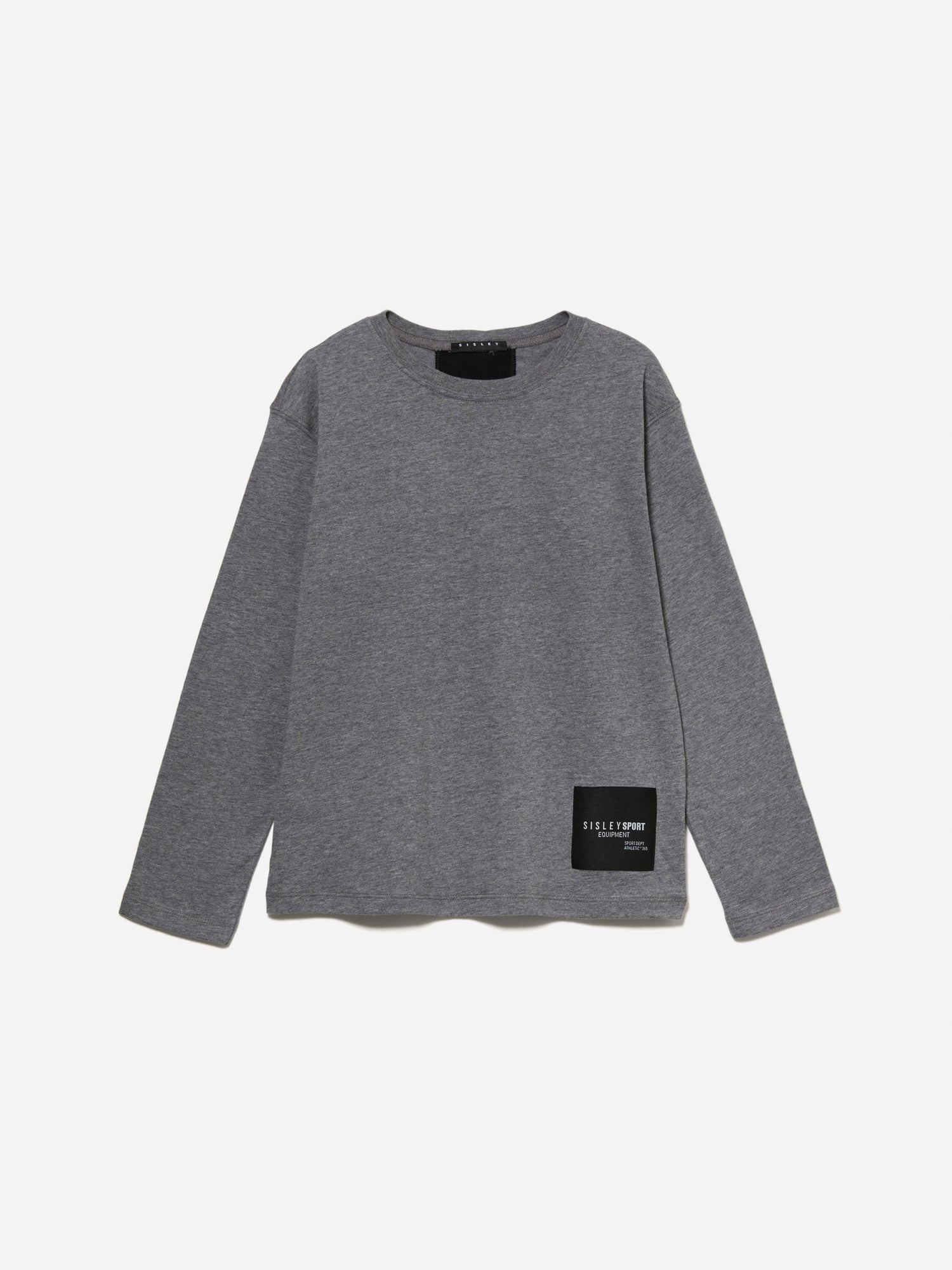 T-shirt 100% cotone bio con banda da bambino grigio | Sisley young Outlet