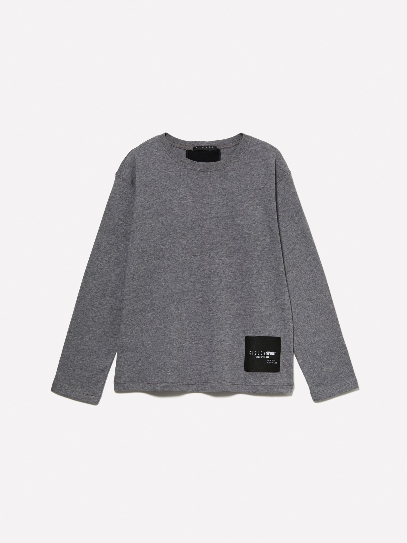 T-shirt 100% cotone bio con banda da bambino grigio | Sisley young Outlet