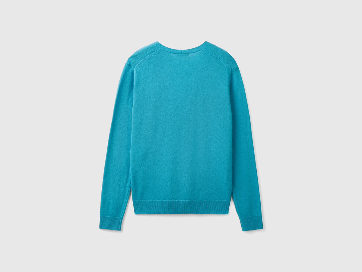 Cardigan scollo a V in pura lana Merino