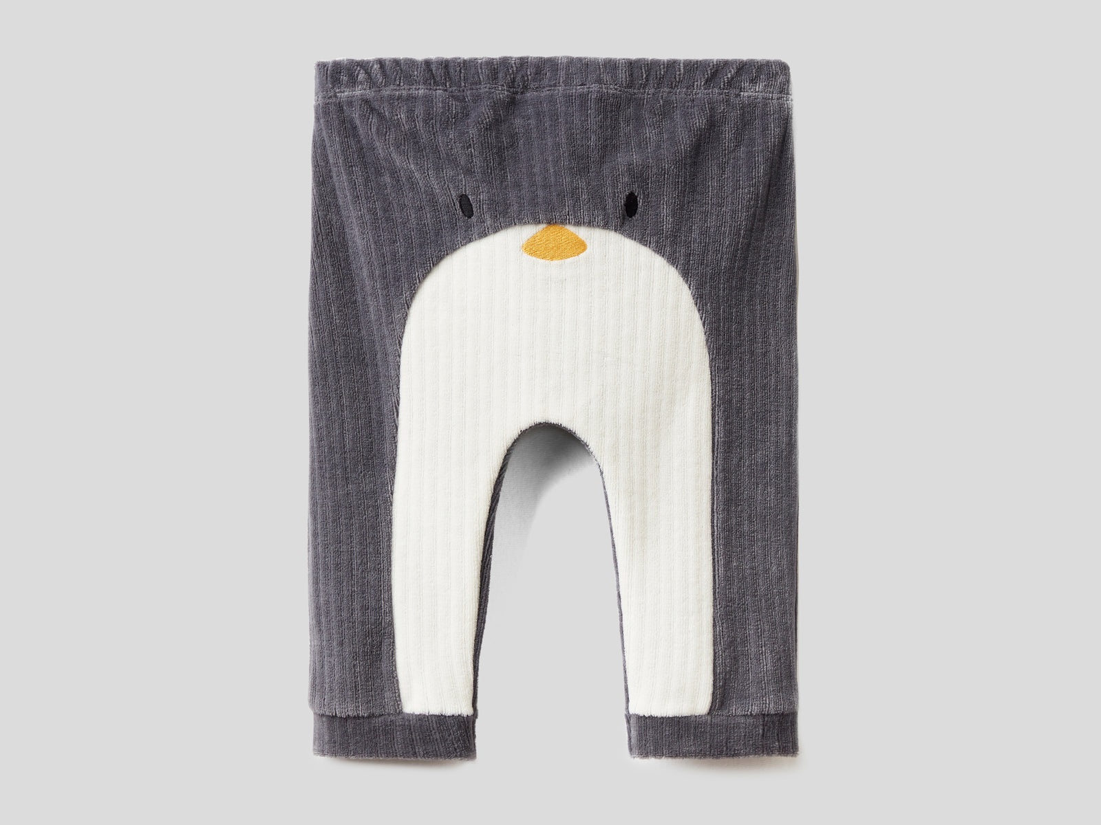Pantaloni in ciniglia con animaletto da neonato grigio scuro 2 | Benetton Outlet