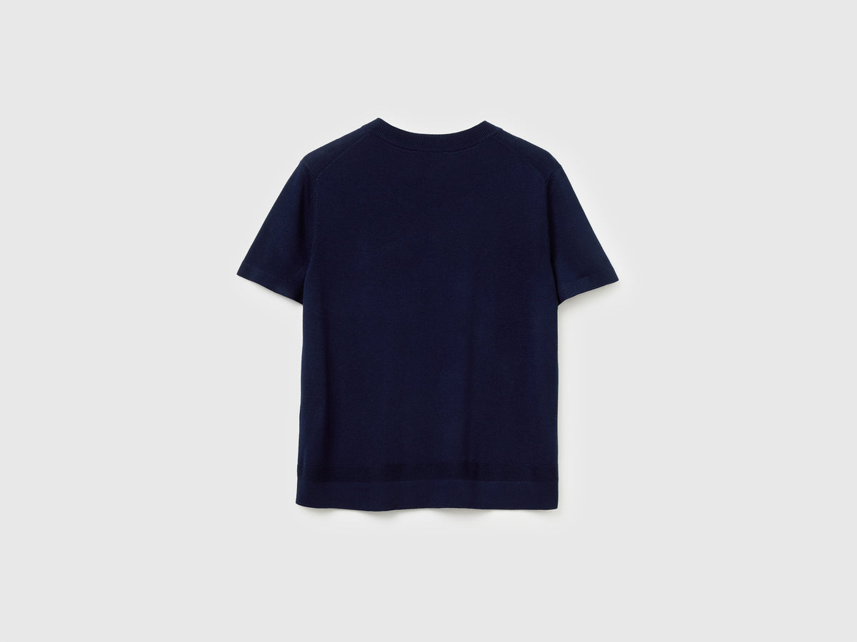 Maglia manica corta in misto seta