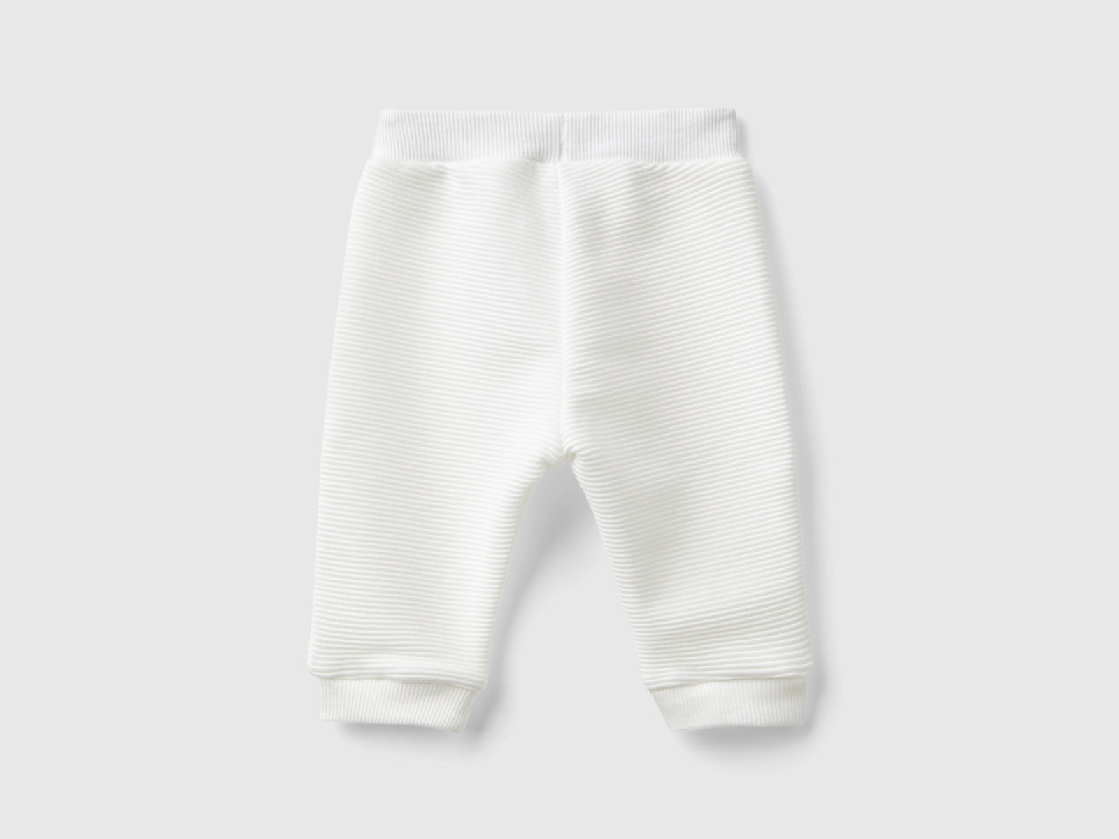 Pantaloni in caldo misto cotone da neonato bianco panna 2 | Benetton Outlet