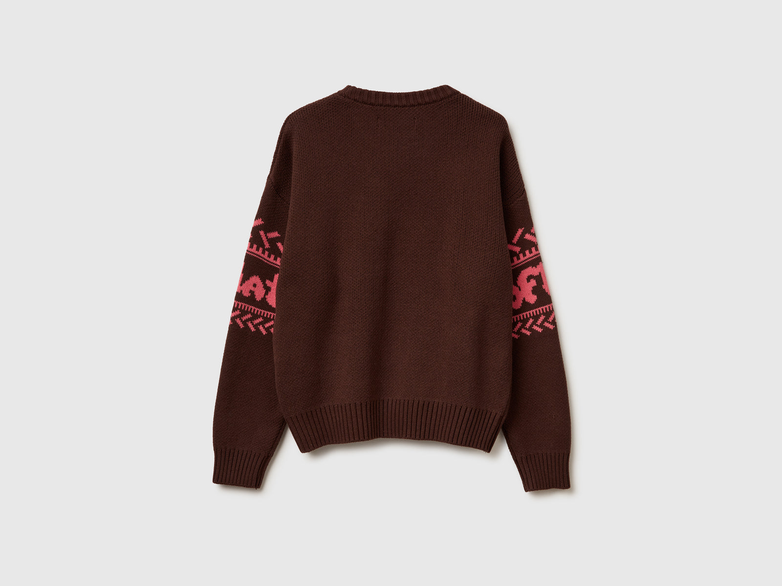 Maglione con intarsi da donna marrone scuro 2 | Benetton Outlet