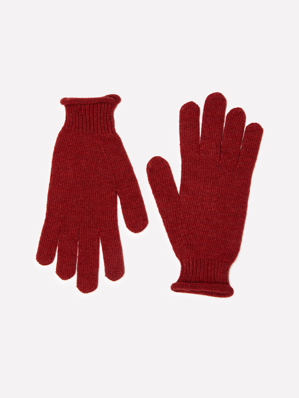 Guanti mattone in misto cashmere