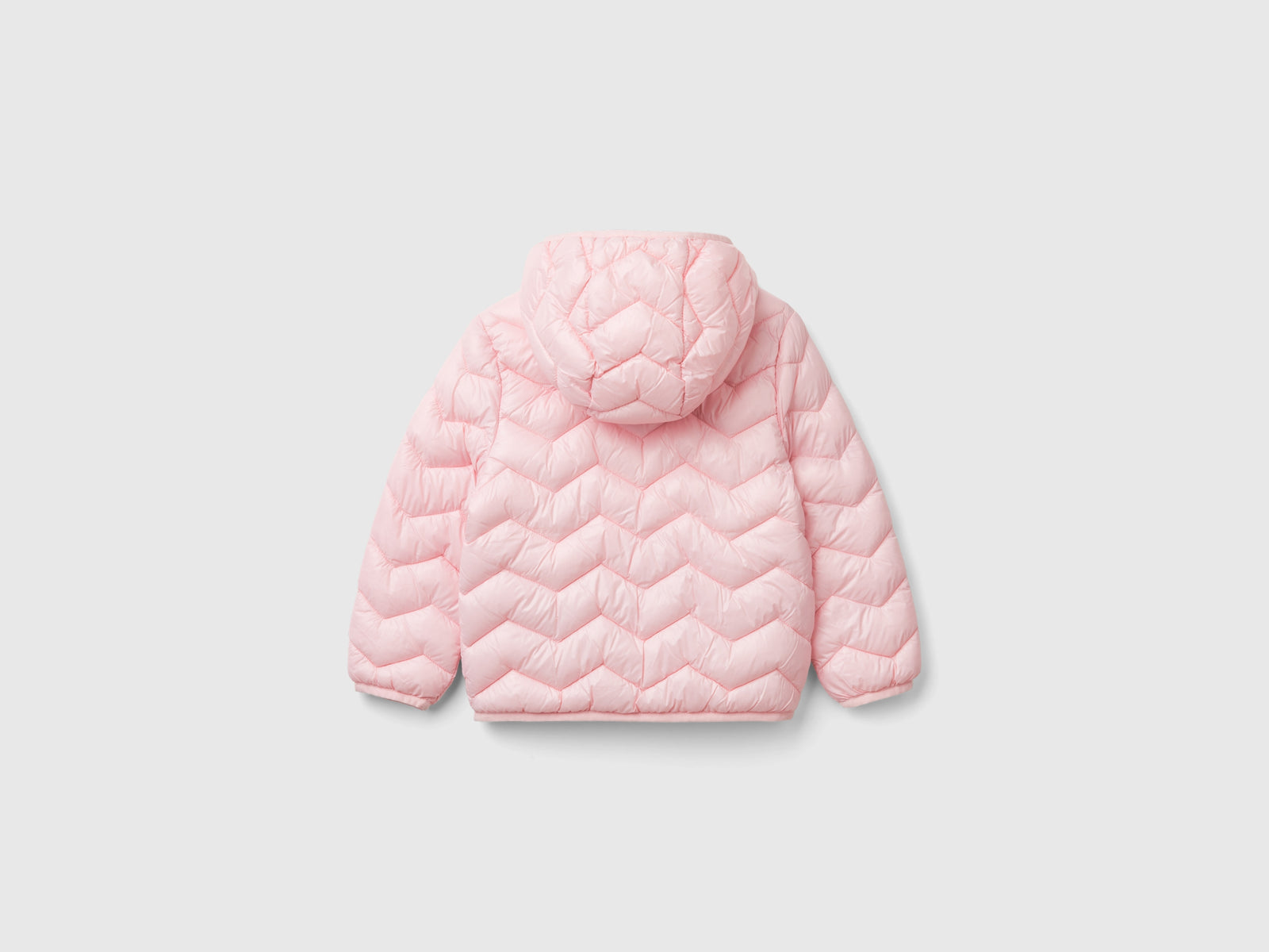 Giubbino imbottito con cappuccio da bimba rosa 2 | Benetton Outlet