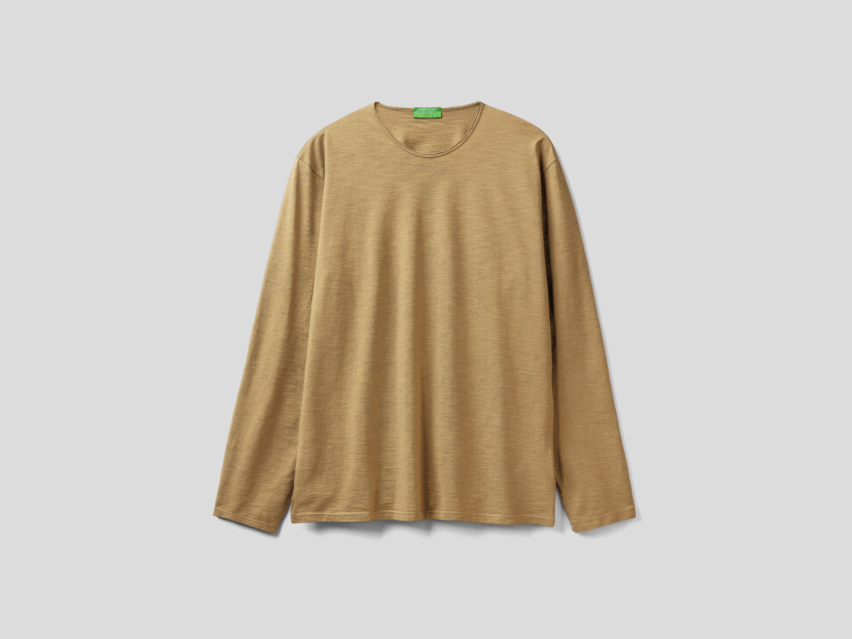 T-shirt a manica lunga in 100% cotone