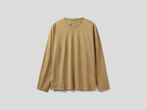 T-shirt a manica lunga in 100% cotone