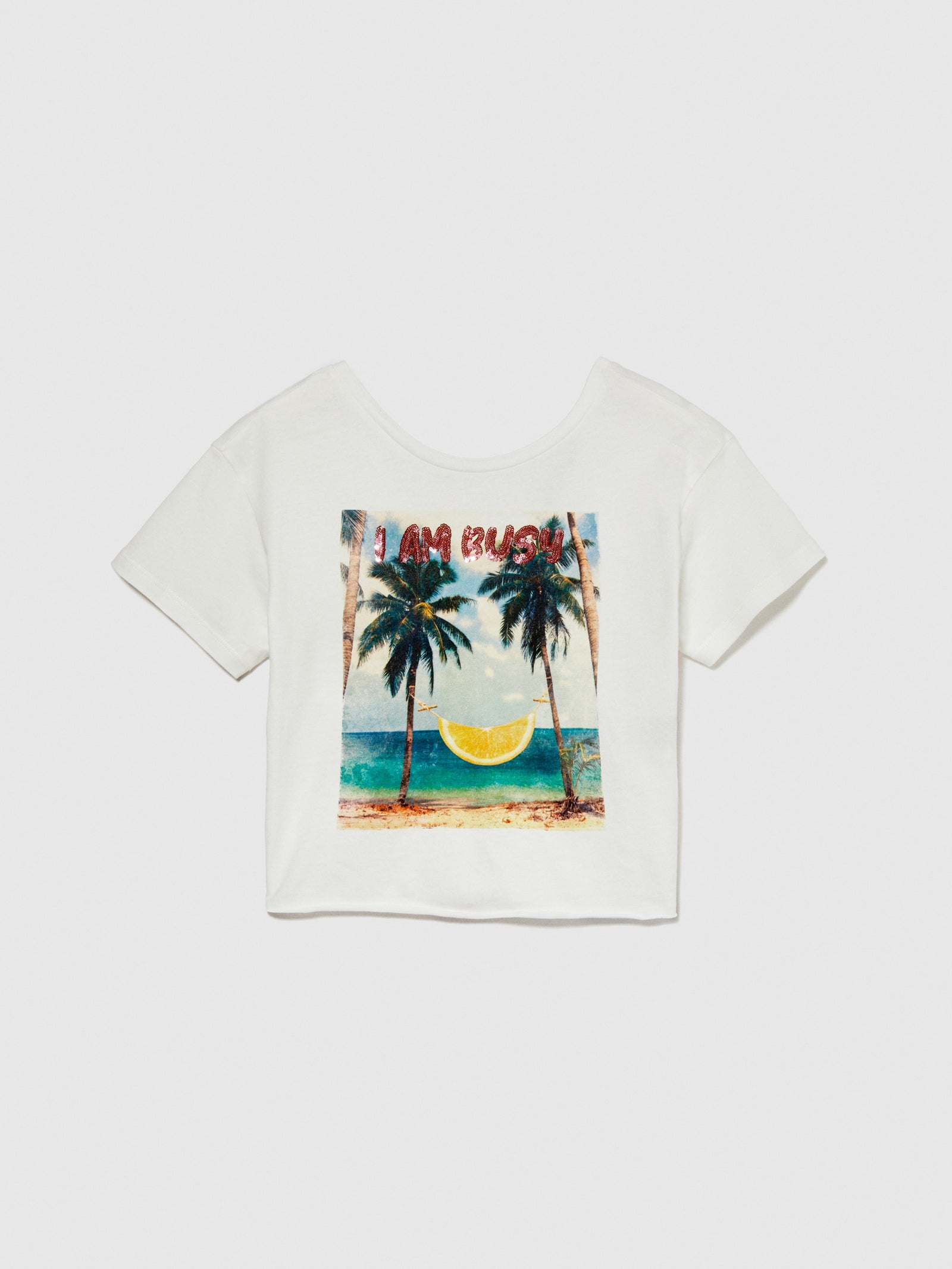 T-shirt con schiena scoperta da bambina bianco | Sisley young Outlet