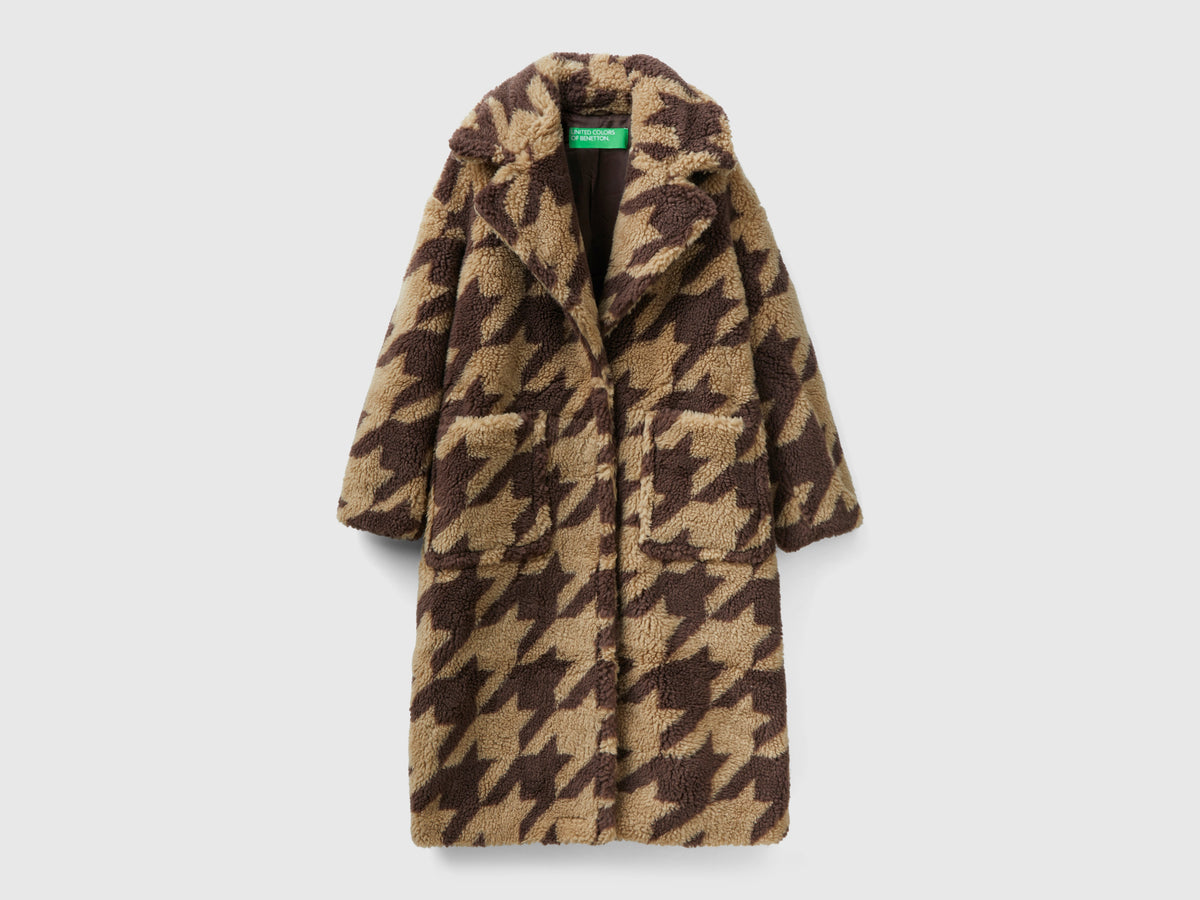 Cappotto teddy pied de poule