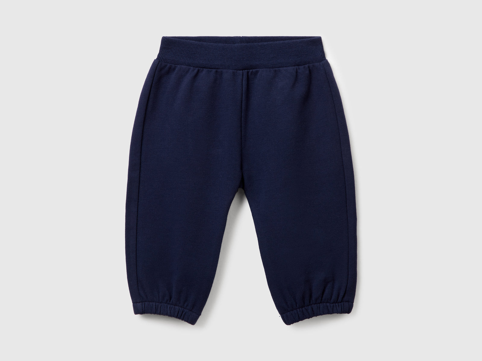 Pantaloni in felpa di cotone da neonato blu scuro | Benetton Outlet